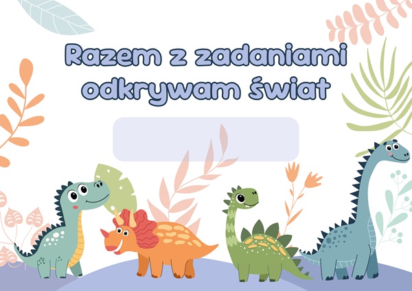 Okładka z dinozaurami — z imieniem
