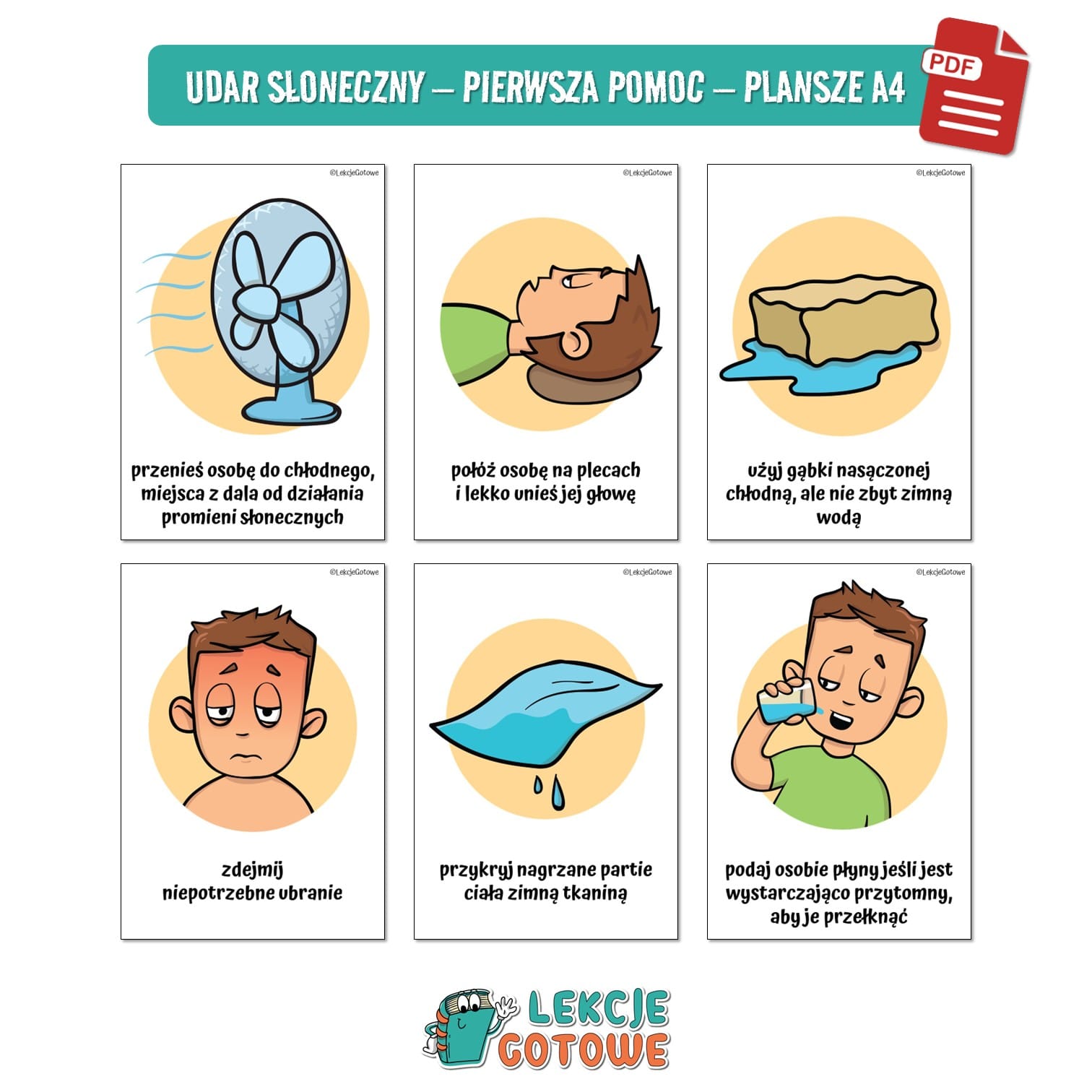 duży zestaw edukacyjny bezpieczne wakacje bezpieczeństwo dzieci pdf pomoce dydaktyczne