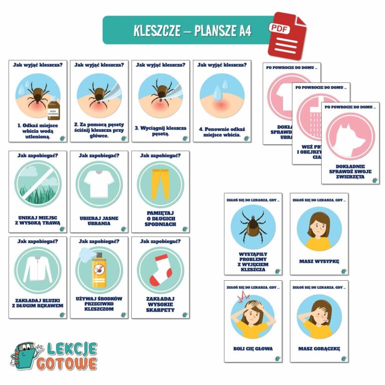 duży zestaw edukacyjny bezpieczne wakacje bezpieczeństwo dzieci pdf pomoce dydaktyczne