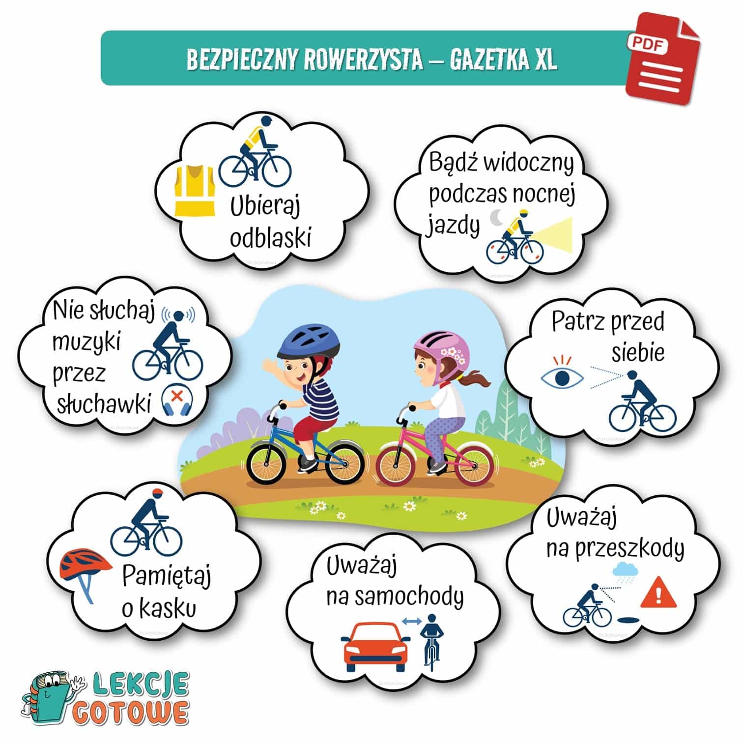 duży zestaw edukacyjny bezpieczne wakacje bezpieczeństwo dzieci pdf pomoce dydaktyczne