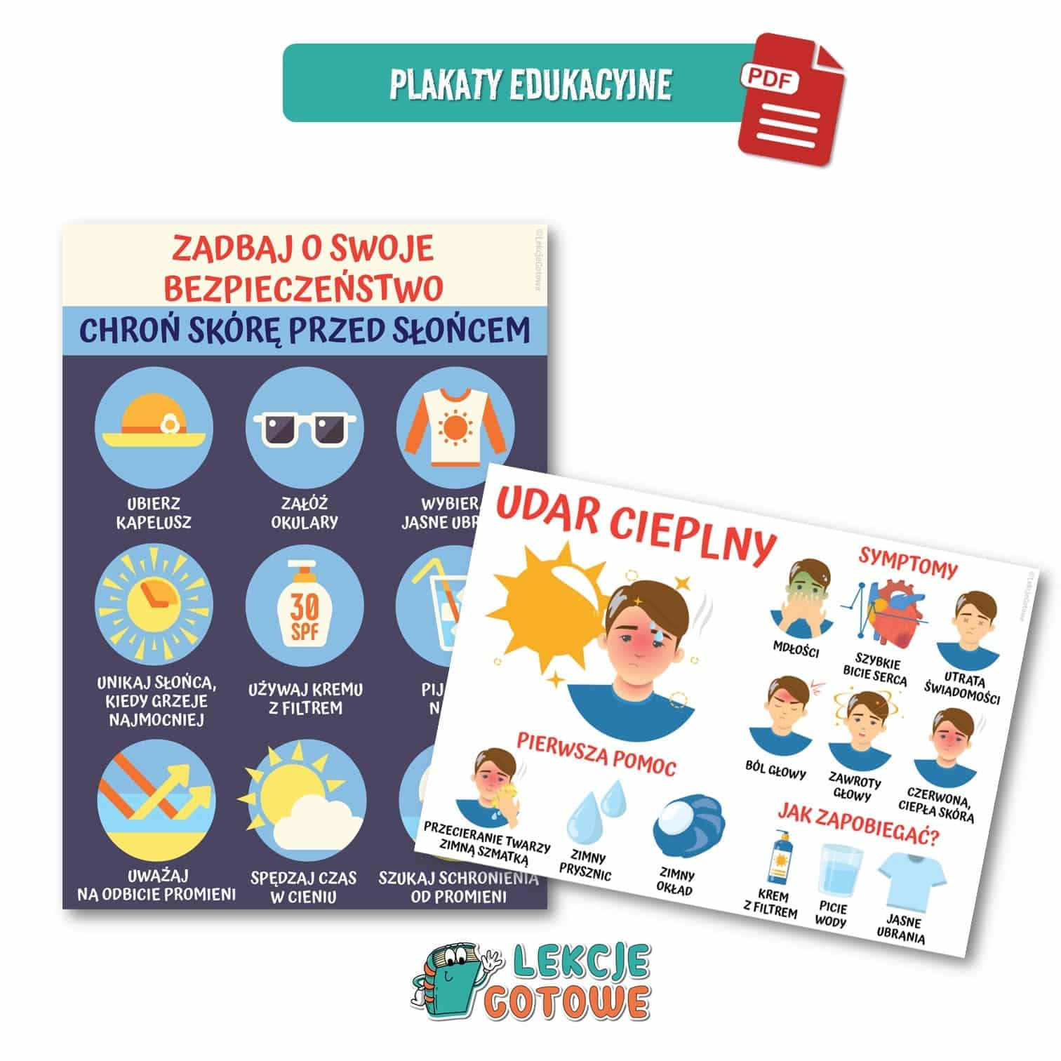 duży zestaw edukacyjny bezpieczne wakacje bezpieczeństwo dzieci pdf pomoce dydaktyczne