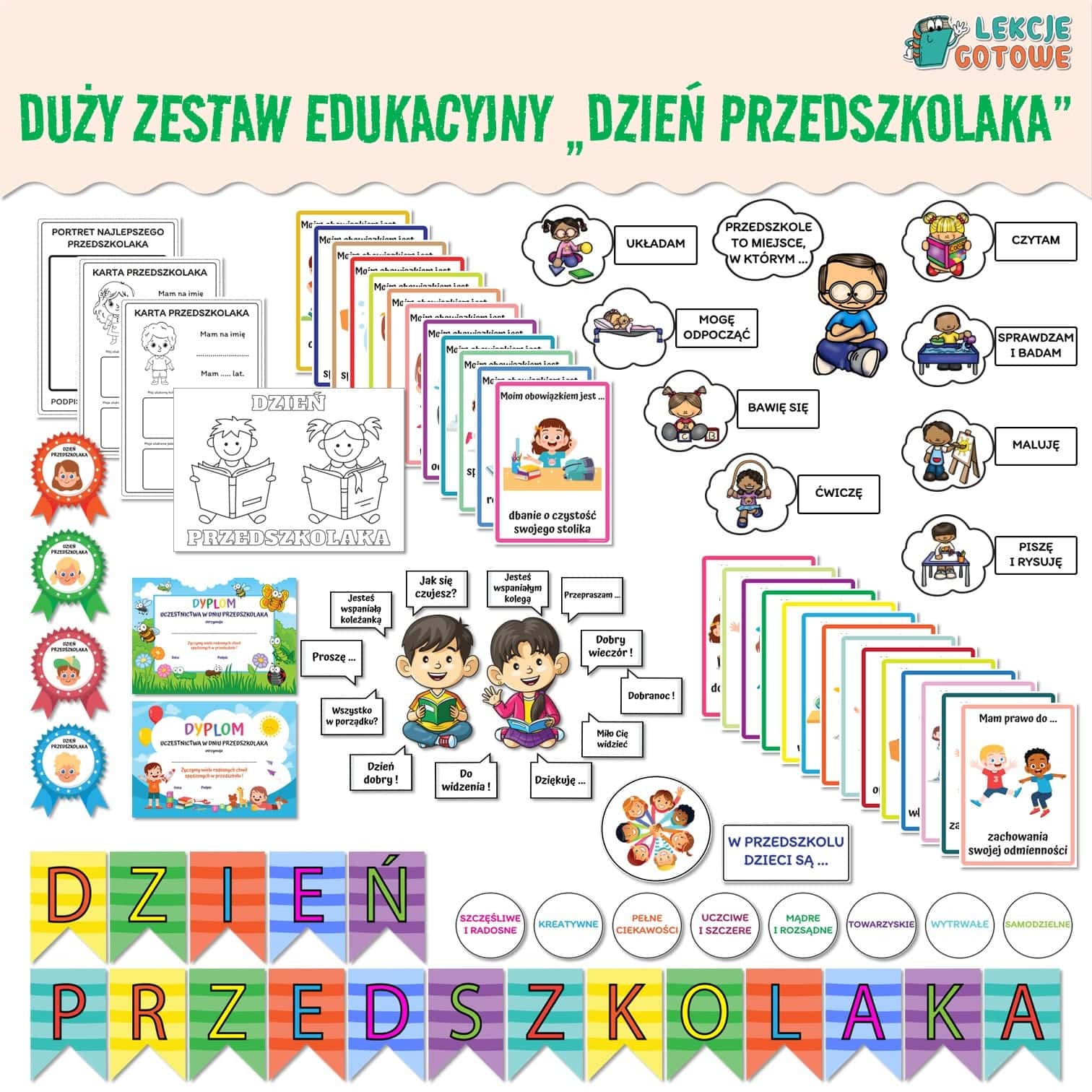 dzień przedszkolaka duży zestaw edukacyjny do druku - kiedy obchodzimy?