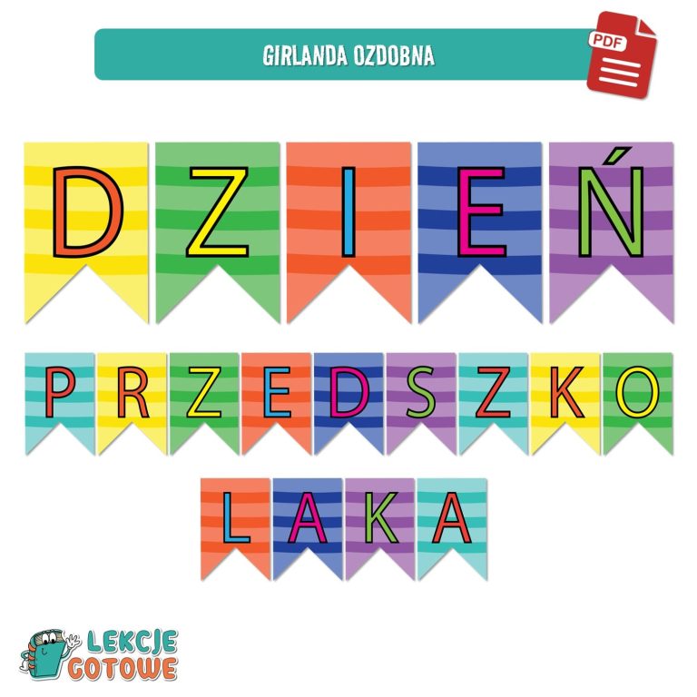 dzień przedszkolaka ozdoby - napis (girlanda)