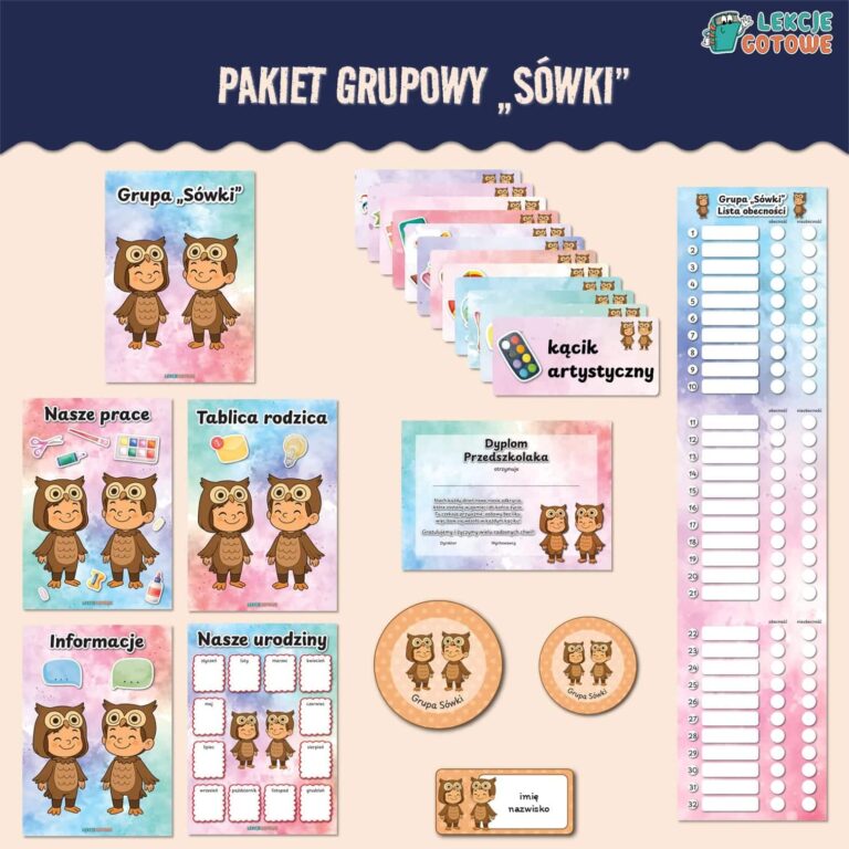 pakiet grupowy sówki sowy