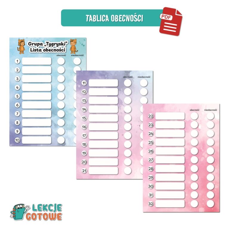 tygryski tygrysy pakiet grupowy przedszkole