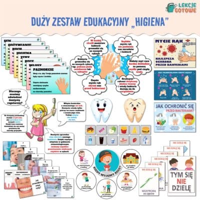 higiena osobista duży zestaw edukacyjny plansze ćwiczenia karty pracy do druku dzień zdrowia pdf