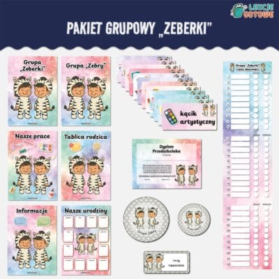 zeberki zebry pakiet grupowy przedszkole pdf do druku docx word