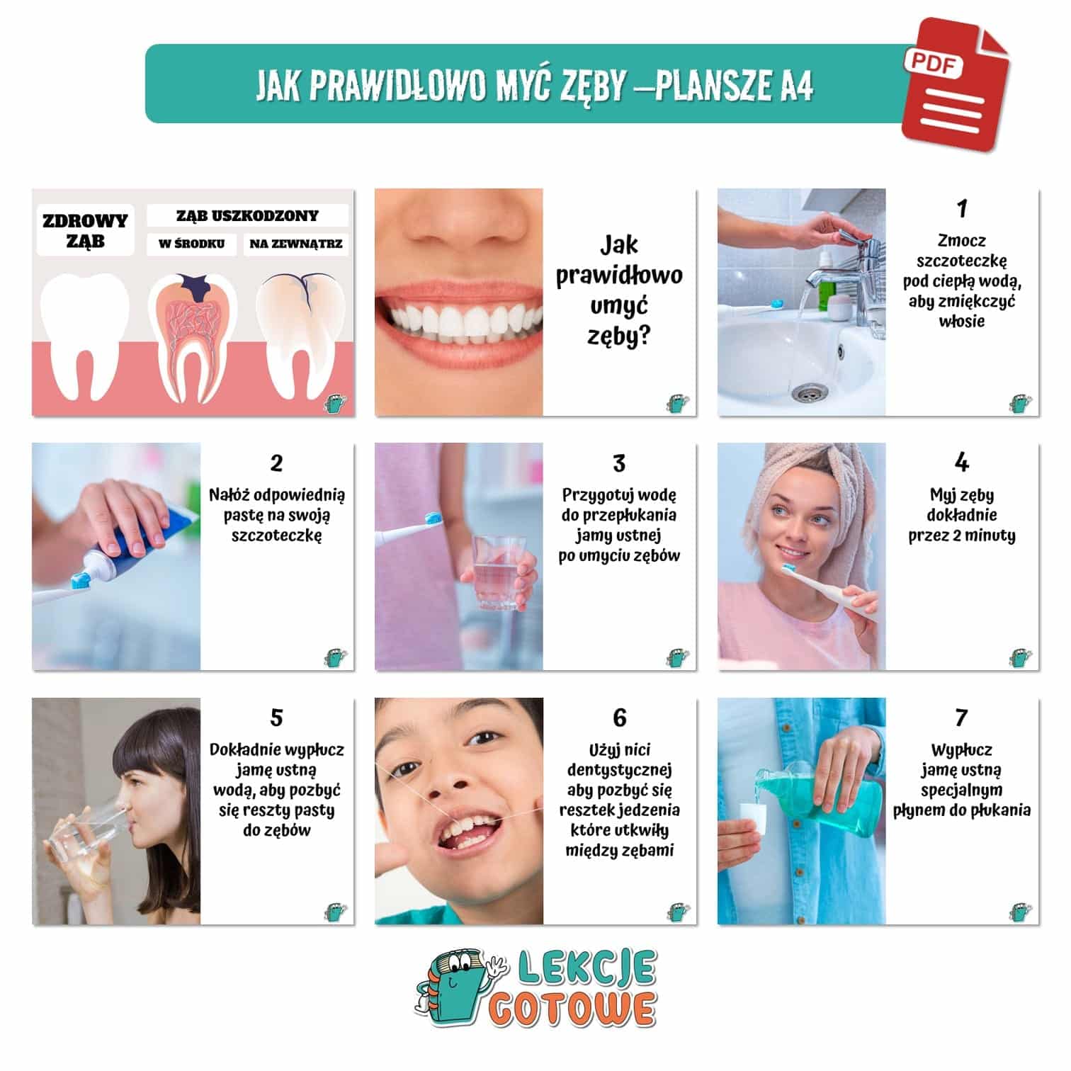 higiena osobista duży zestaw edukacyjny plansze ćwiczenia karty pracy do druku dzień zdrowia pdf