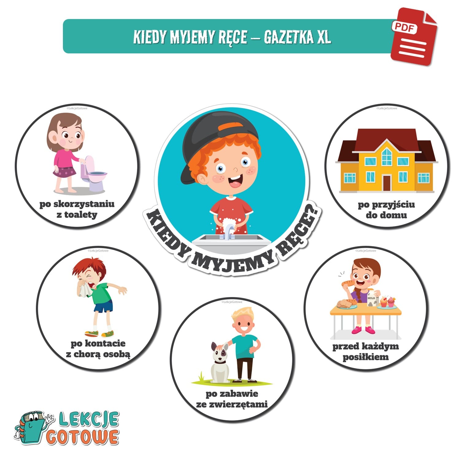 higiena osobista duży zestaw edukacyjny plansze ćwiczenia karty pracy do druku dzień zdrowia pdf