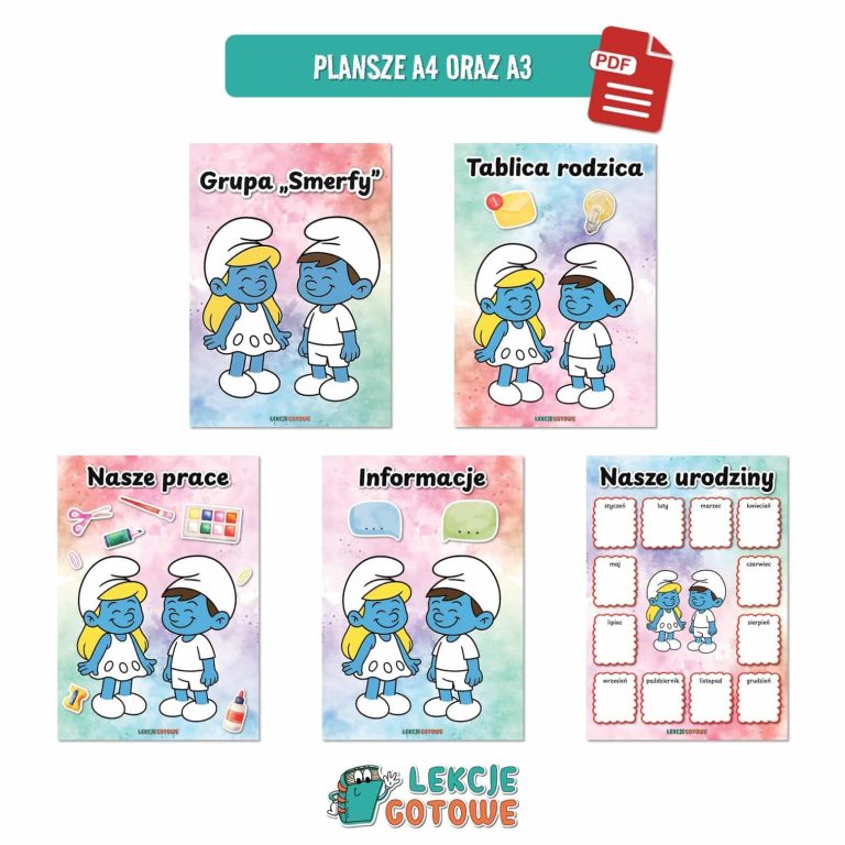 smerfy pakiet grupowy przedszkole pdf do druku docx word