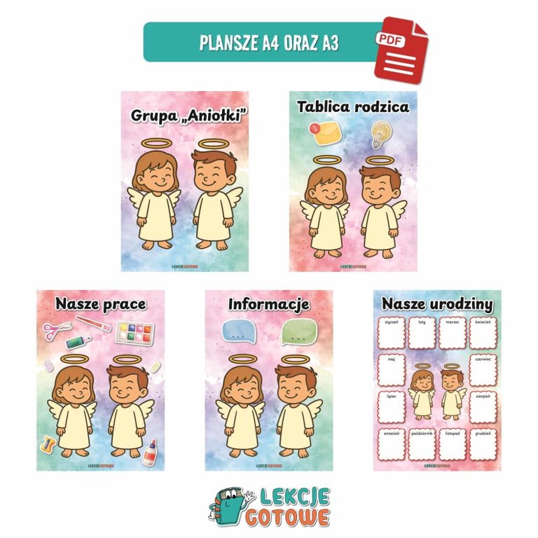 anioły aniołki pakiet grupowy przedszkole pdf do druku docx word