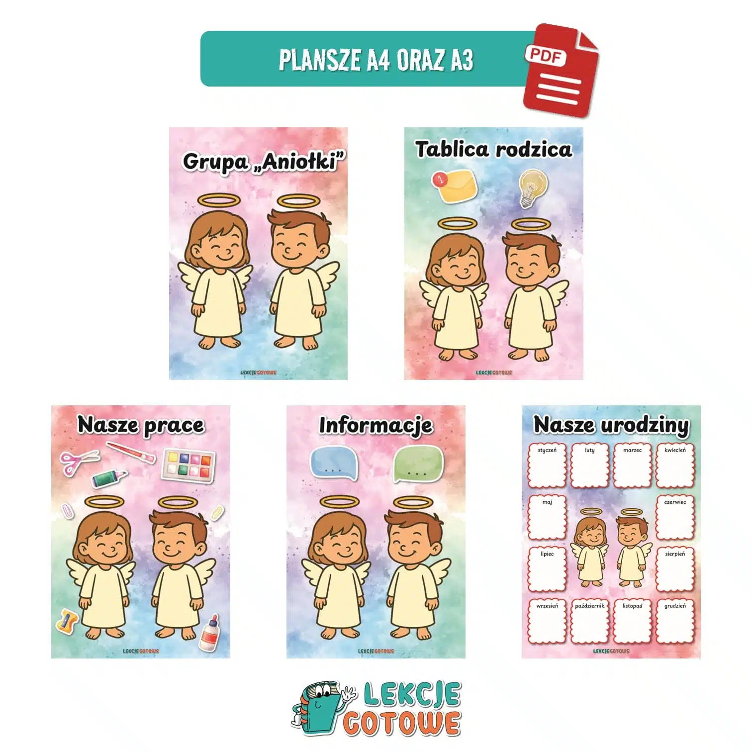 anioły aniołki pakiet grupowy przedszkole pdf do druku docx word