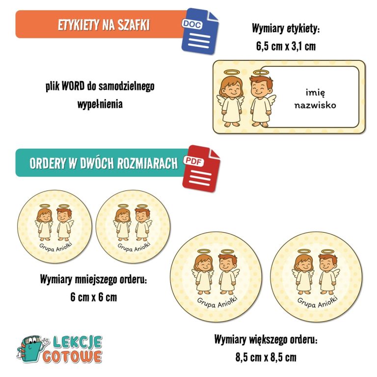 anioły aniołki pakiet grupowy przedszkole pdf do druku docx word