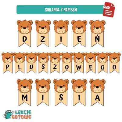 duży zestaw edukacyjny dzień pluszowego misia pdf karty pracy pomoce pdf materiały dydaktyczne plansze terapeutyczne ćwiczenia do druku