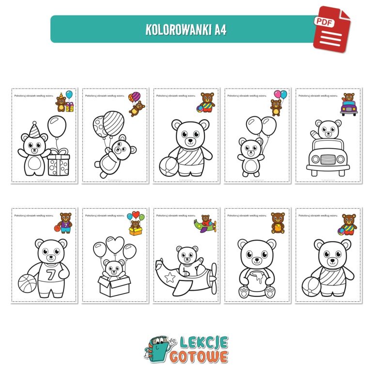 duży zestaw edukacyjny dzień pluszowego misia pdf karty pracy pomoce pdf materiały dydaktyczne plansze terapeutyczne ćwiczenia do druku