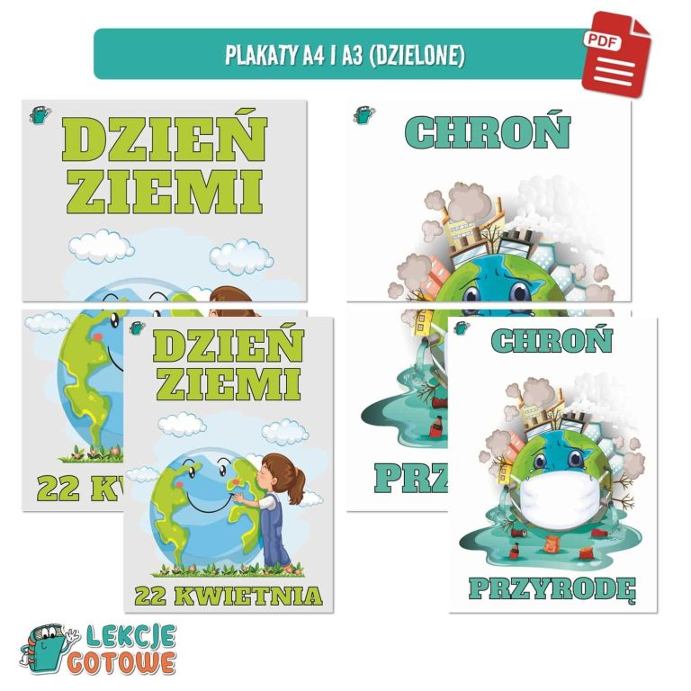 duży zestaw edukacyjny ekologia dzień ziemi przyroda do druku