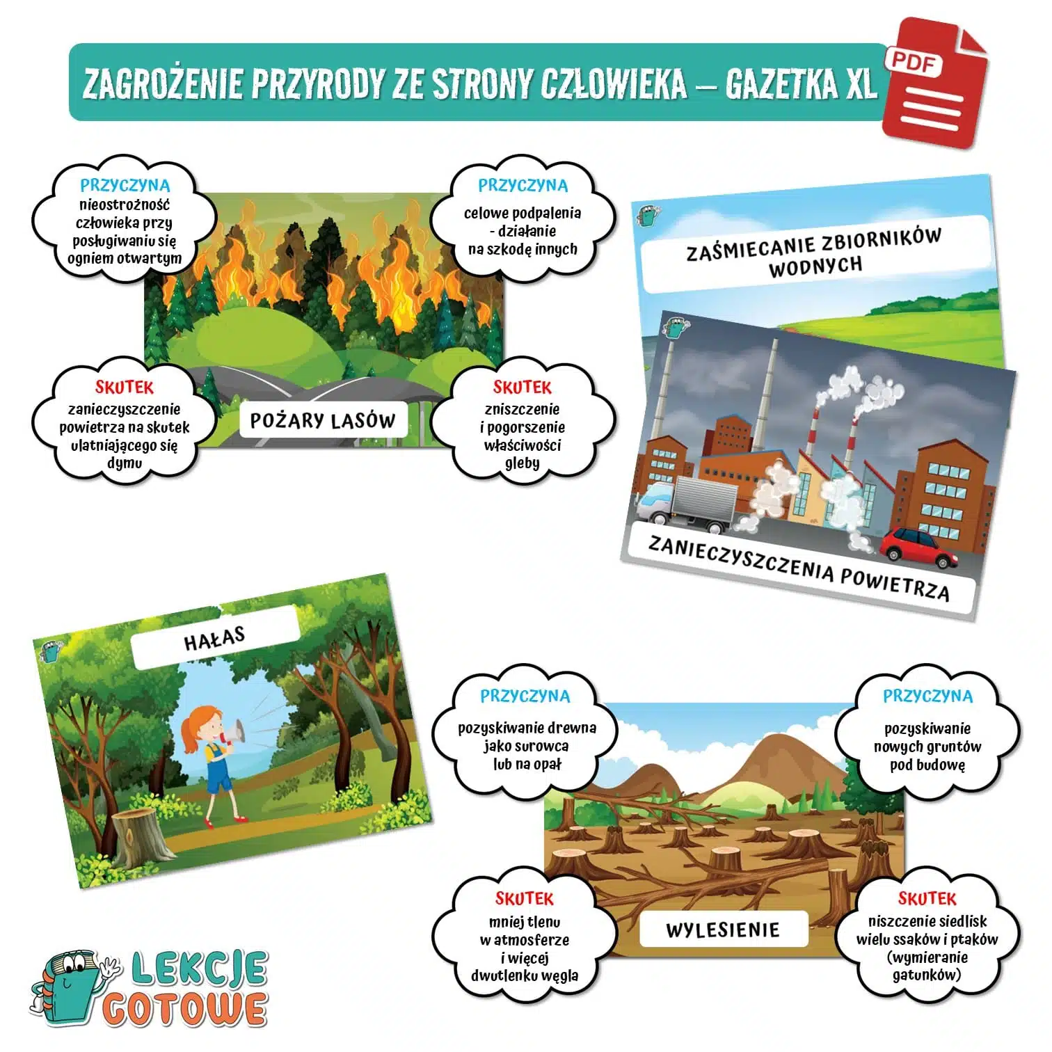 duży zestaw edukacyjny ekologia dzień ziemi przyroda do druku