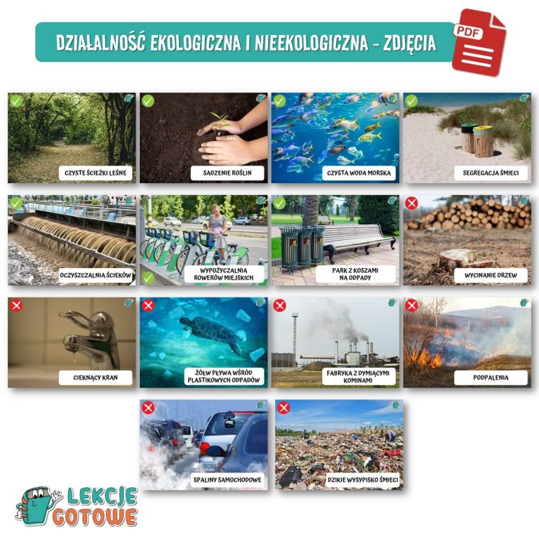 duży zestaw edukacyjny ekologia dzień ziemi przyroda do druku