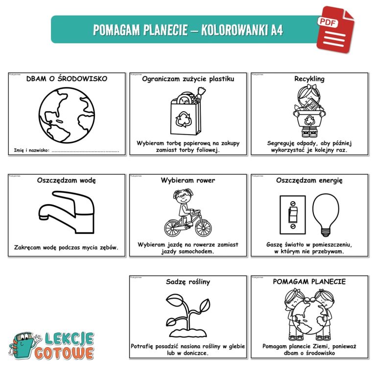 duży zestaw edukacyjny ekologia dzień ziemi przyroda do druku