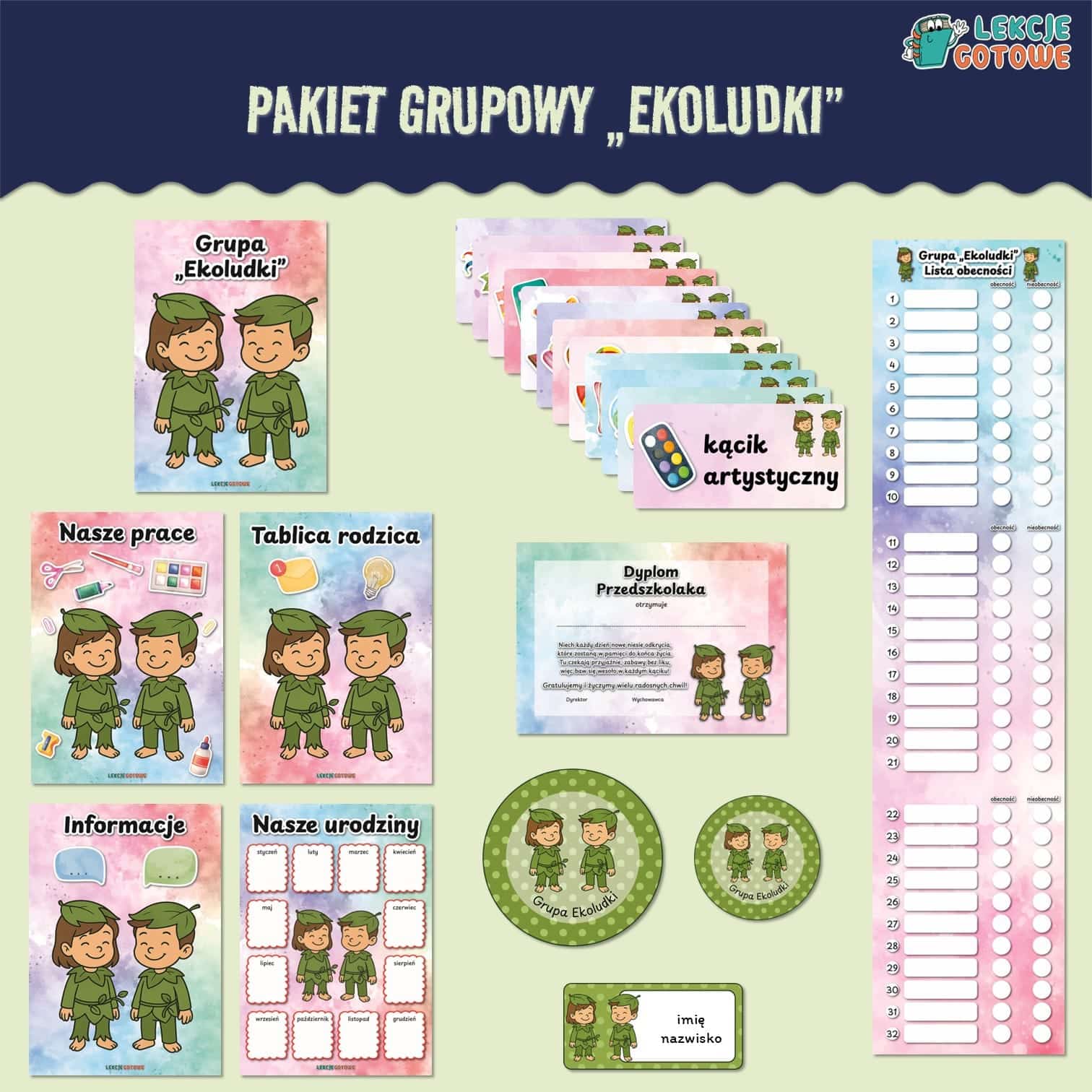 ekoludki leśne ludki pakiet grupowy przedszkole pdf do druku docx word