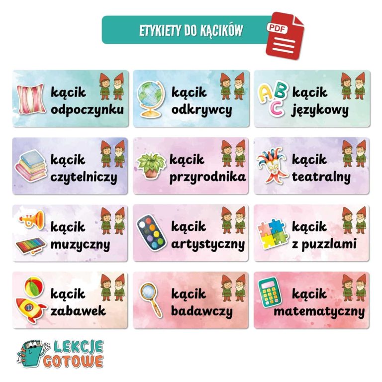 Krasnale Krasnoludki Skrzaty pakiet grupowy przedszkole pdf do druku docx word