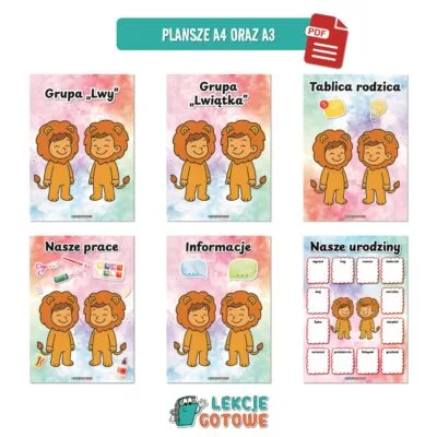 lwiątka lwy pakiet grupowy przedszkole pdf do druku docx word