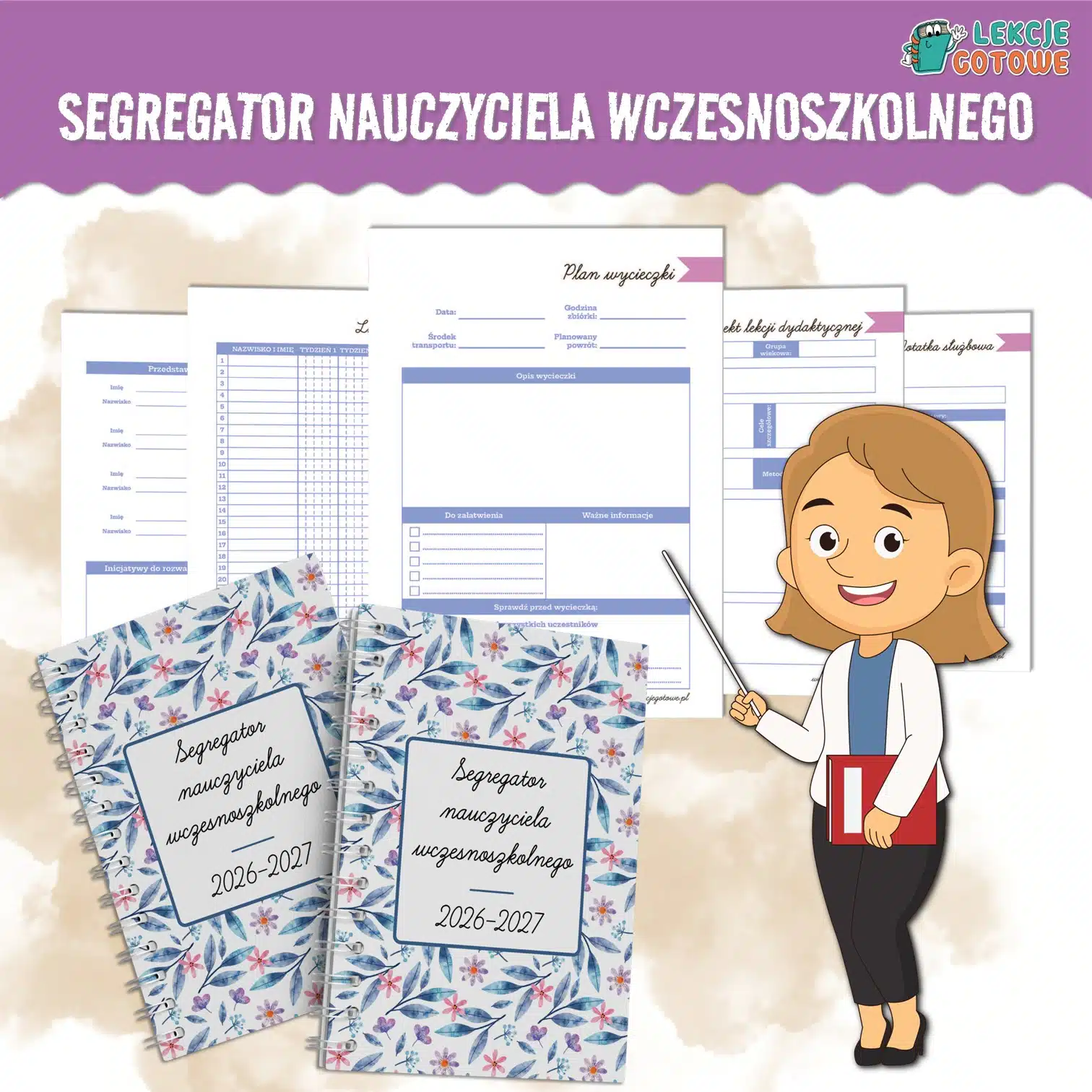 Karty segregatora nauczyciela wczesnoszkolnego do wydruku