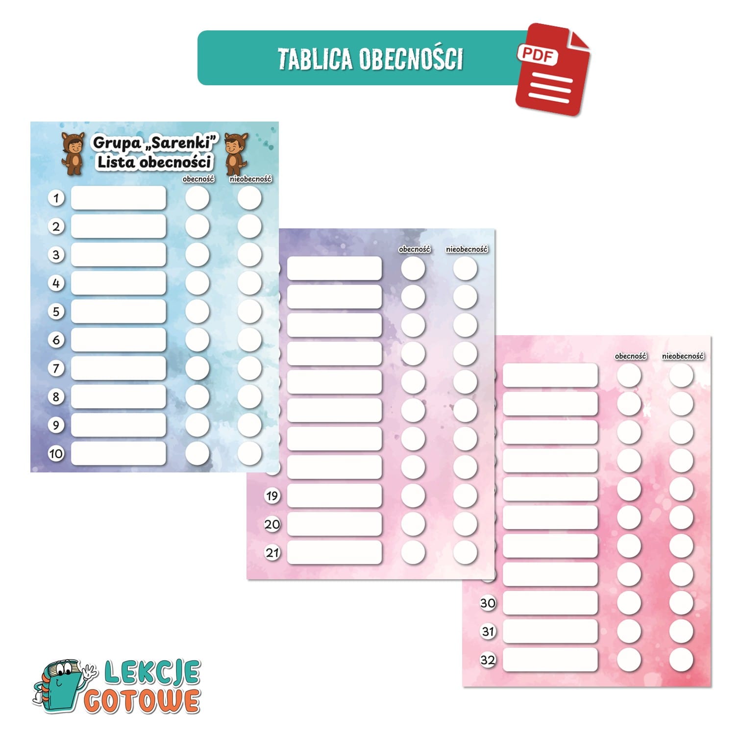 sarny sarenki pakiet grupowy przedszkole pdf do druku docx word