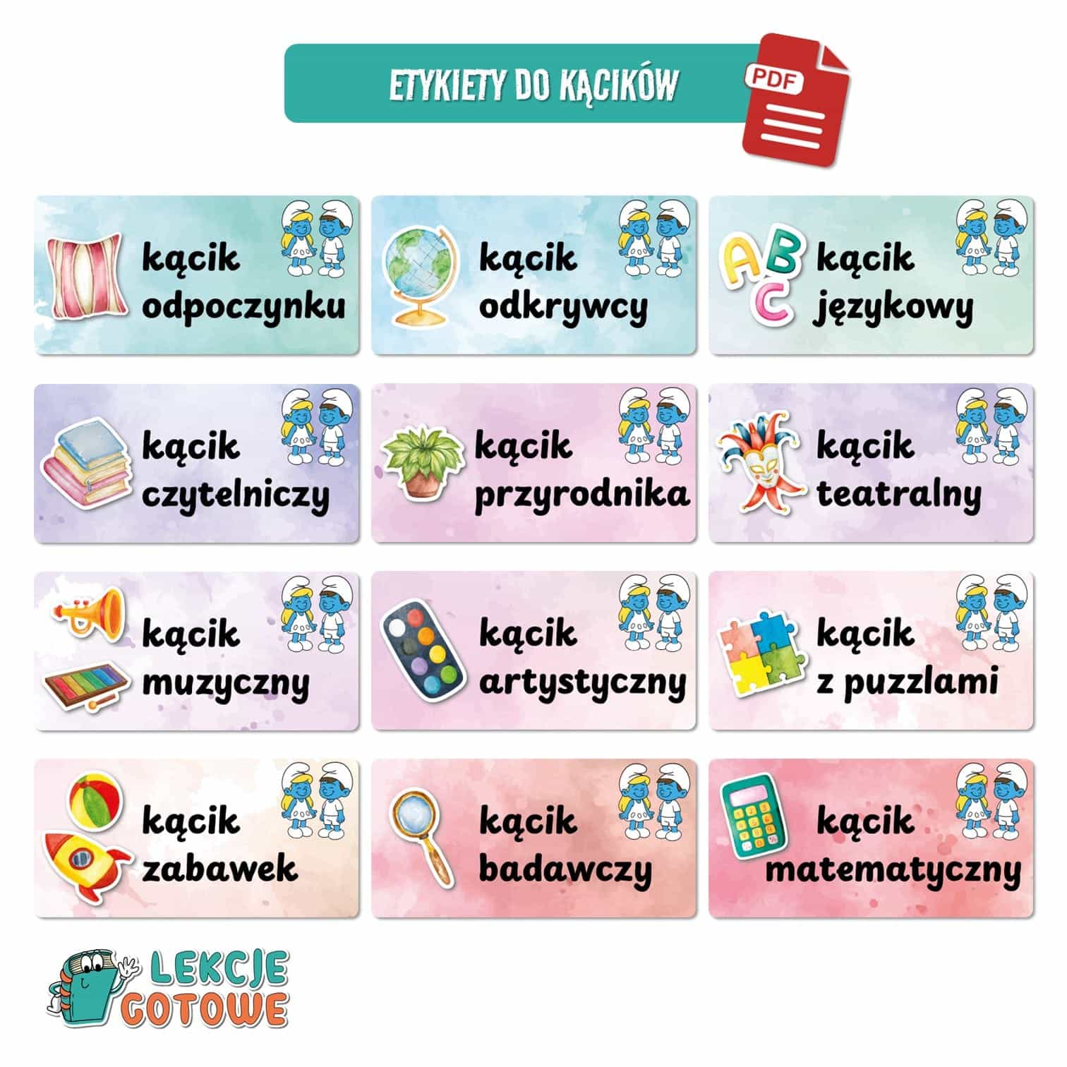 smerfy pakiet grupowy przedszkole pdf do druku docx word