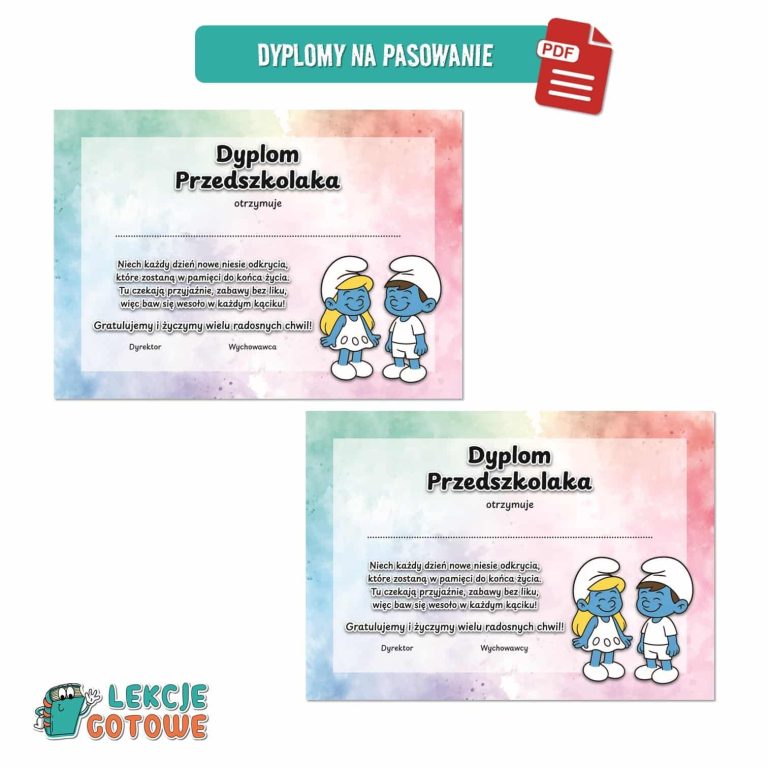 smerfy pakiet grupowy przedszkole pdf do druku docx word