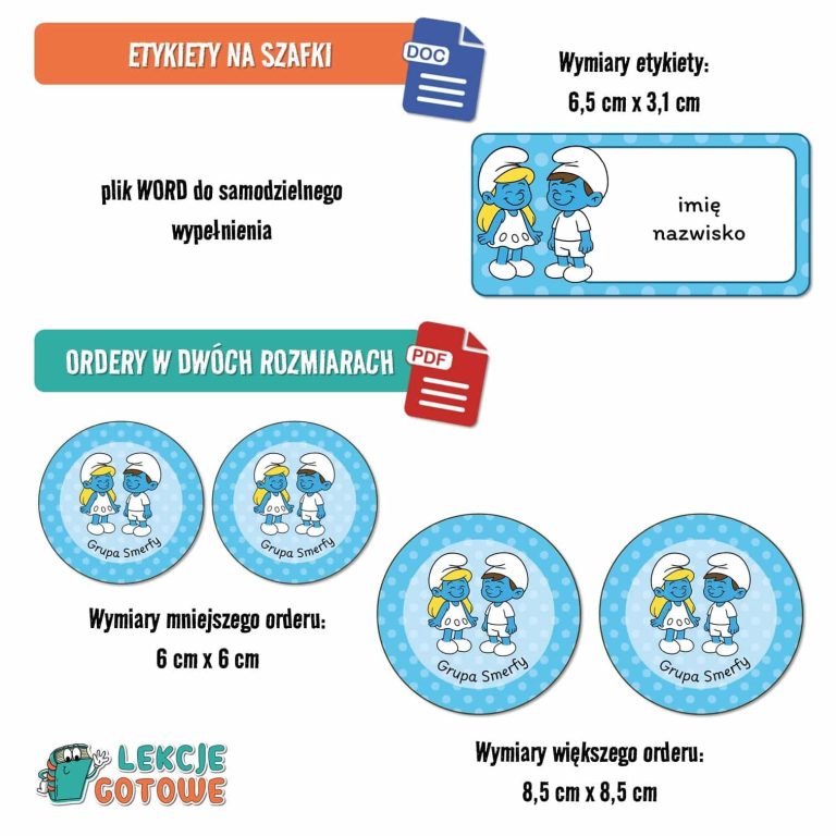 smerfy pakiet grupowy przedszkole pdf do druku docx word