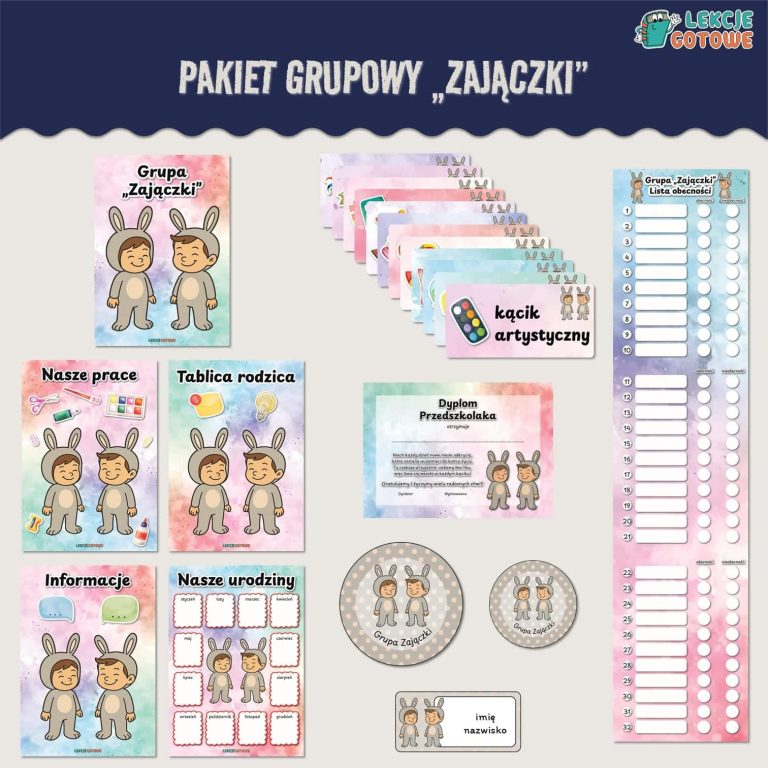 zające zajączki pakiet grupowy