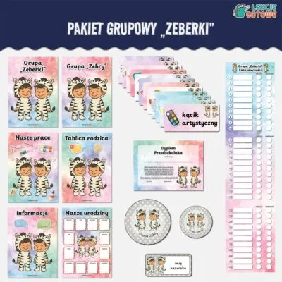 zeberki zebry pakiet grupowy przedszkole pdf do druku docx word