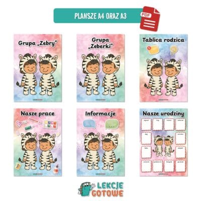 zeberki zebry pakiet grupowy przedszkole pdf do druku docx word