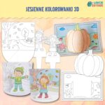 jesienne kolorowanki 3d wycinanki szablony pomysły praca plastyczna prace plastyczne jesień przedszkole scenariusz do druku pomoce materiały edukacyjne dydaktyczne