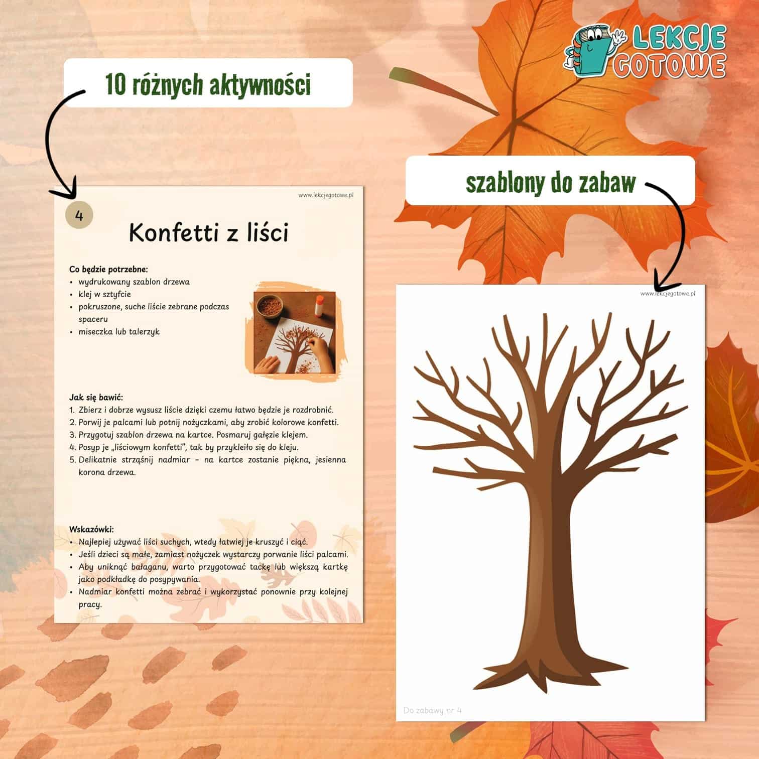 jesienne zabawy sensoryczne pomysły scenariusze zabawa integracja sensoryczna do druku karty pracy materiały edukacyjne