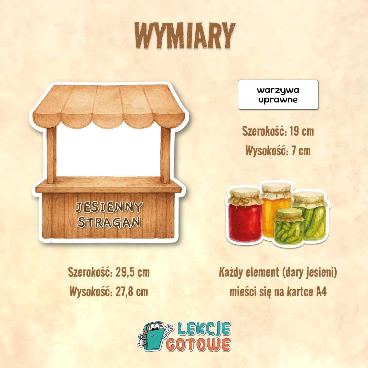 jesień jesienny stragan dary lasu jesieni skarby owoce grzyby warzywa żniwa zboże pomoce edukacyjne superkid do druku printoteka