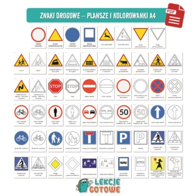 bezpieczeństwo na drodze bezpieczny przedszkolak znaki drogowe zasady jazdy na rowerze pieszy rowerzysta do druku pdf memory pomoce edukacyjne dla dzieci karty pracy kolorowanki