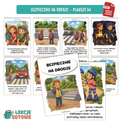 bezpiecznie na drodze plansze a4