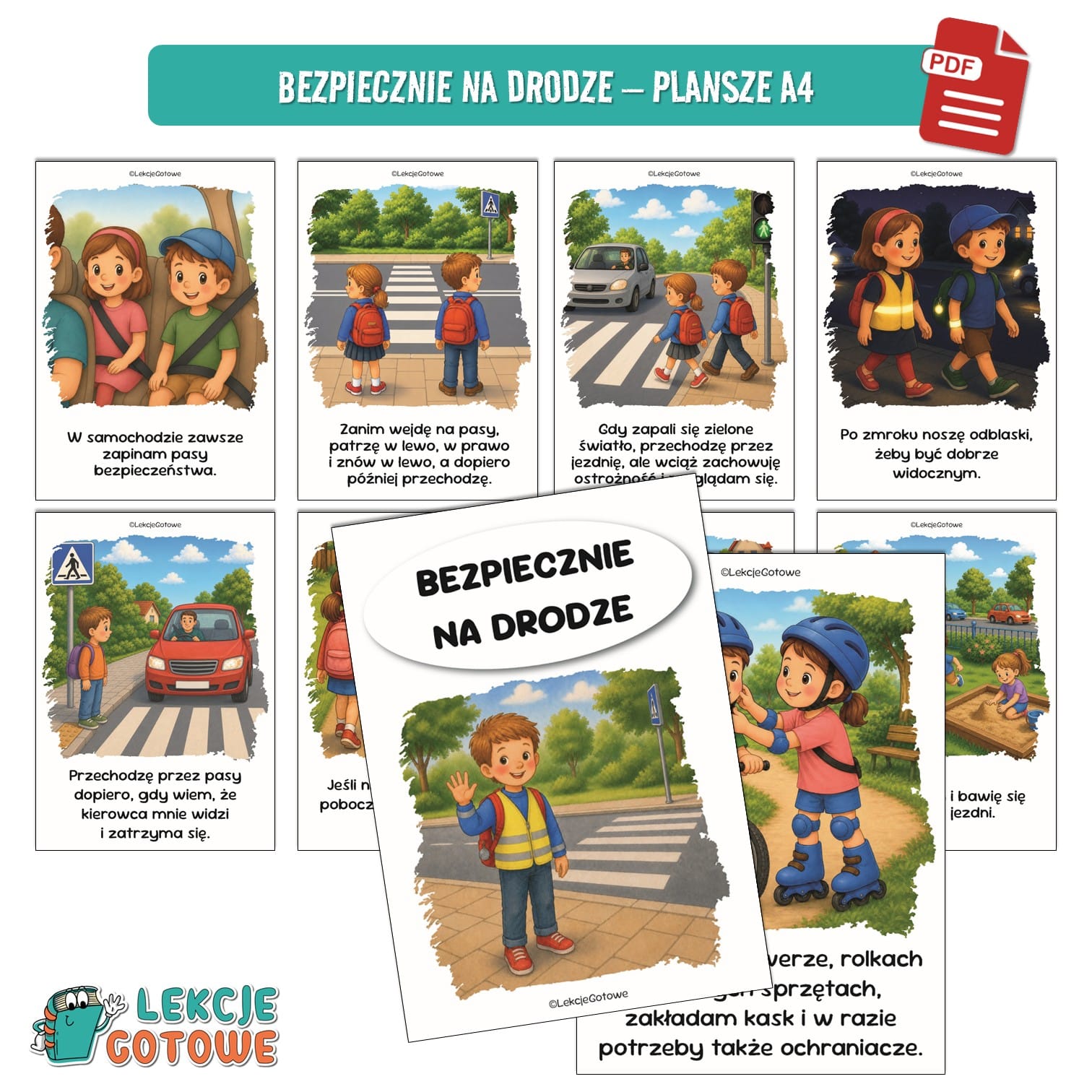 bezpiecznie na drodze plansze a4