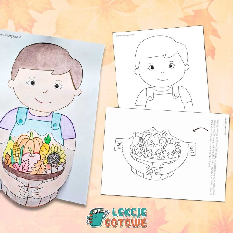 jesienne kolorowanki 3d wycinanki szablony pomysły praca plastyczna prace plastyczne jesień przedszkole scenariusz do druku pomoce materiały edukacyjne dydaktyczne