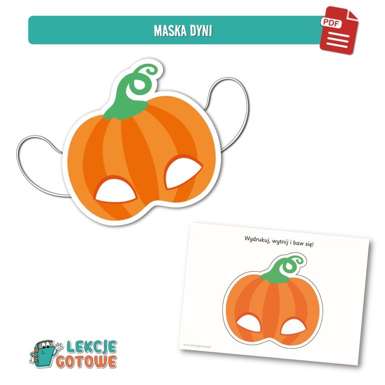 dzień dyni jesień pomysły scenariusz fotobudka ozdoby girlanda dekoracje napis zabawy zabawa plansze cykl rozwoju rośliny maska karty pracy do druku pdf