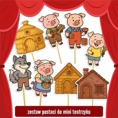 bajka w obrazkach trzy swinki dzień postaci z bajek pomysły teatrzyk