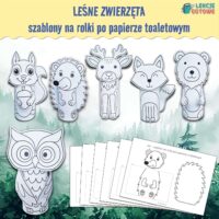 Szablony leśnych zwierząt na rolki po papierze toaletowym