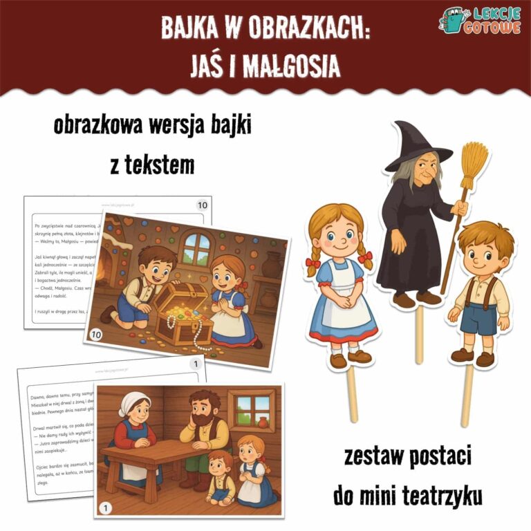 bajka w obrazkach jaś i małgosia dzień postaci z bajek pomysły teatrzyk