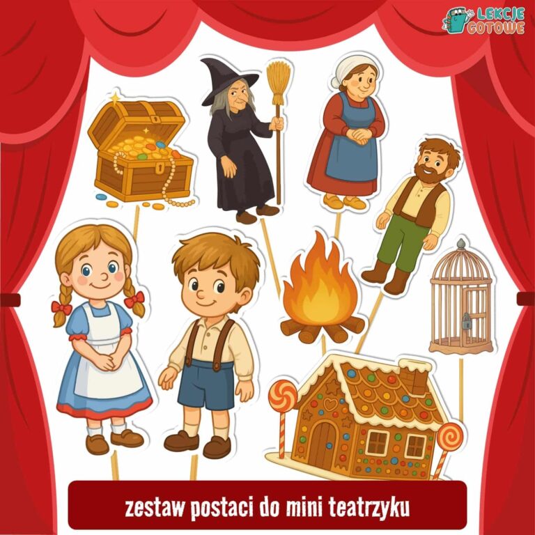 bajka w obrazkach jaś i małgosia dzień postaci z bajek pomysły teatrzyk