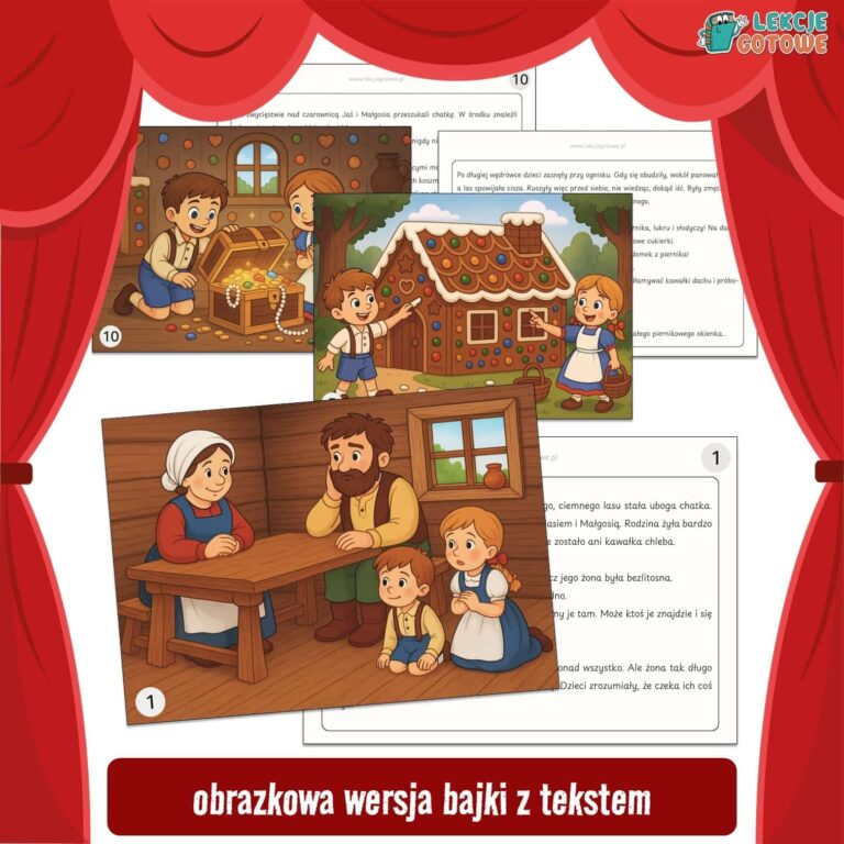 bajka w obrazkach jaś i małgosia dzień postaci z bajek pomysły teatrzyk
