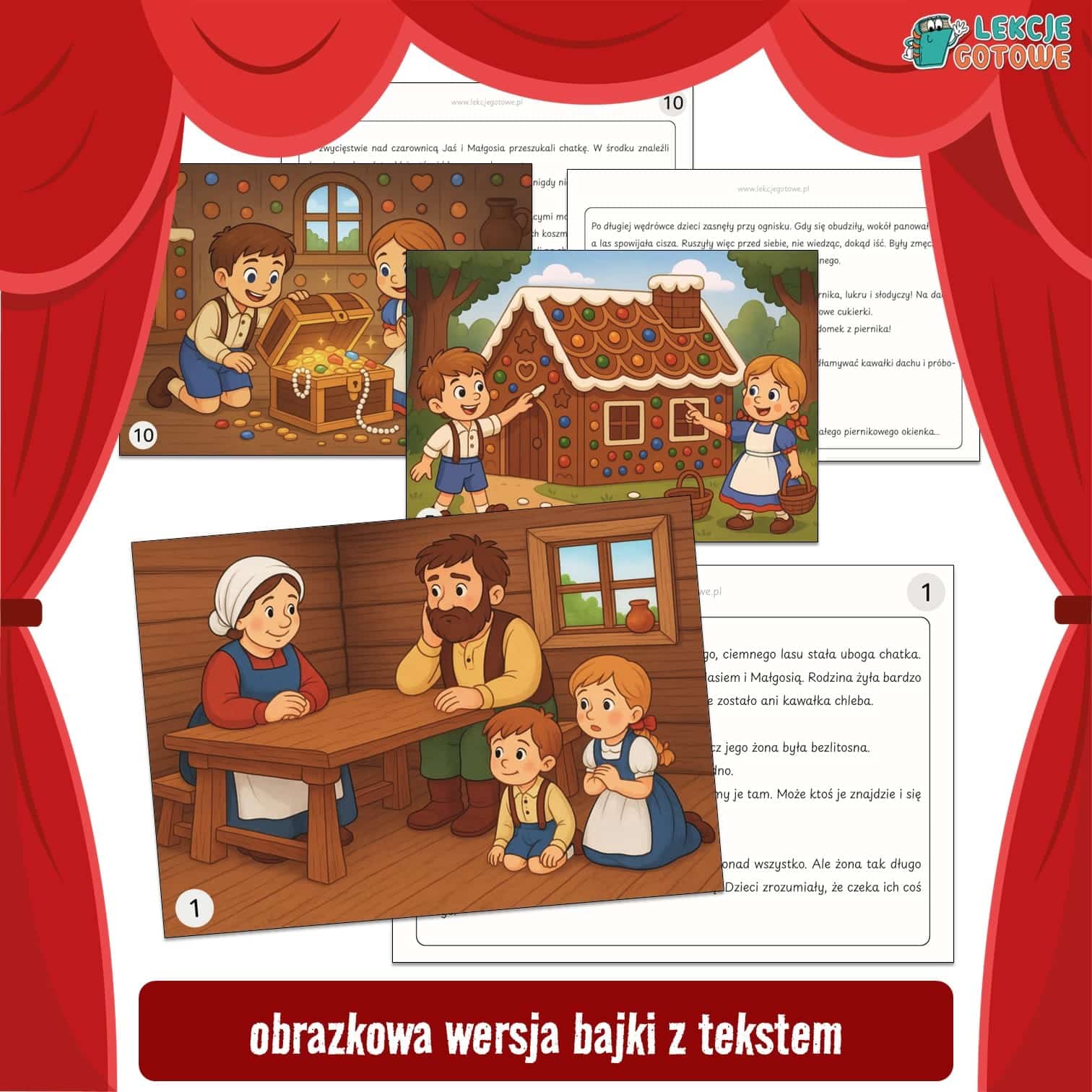 bajka w obrazkach jaś i małgosia dzień postaci z bajek pomysły teatrzyk