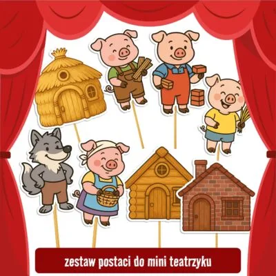 bajka w obrazkach trzy swinki dzień postaci z bajek pomysły teatrzyk