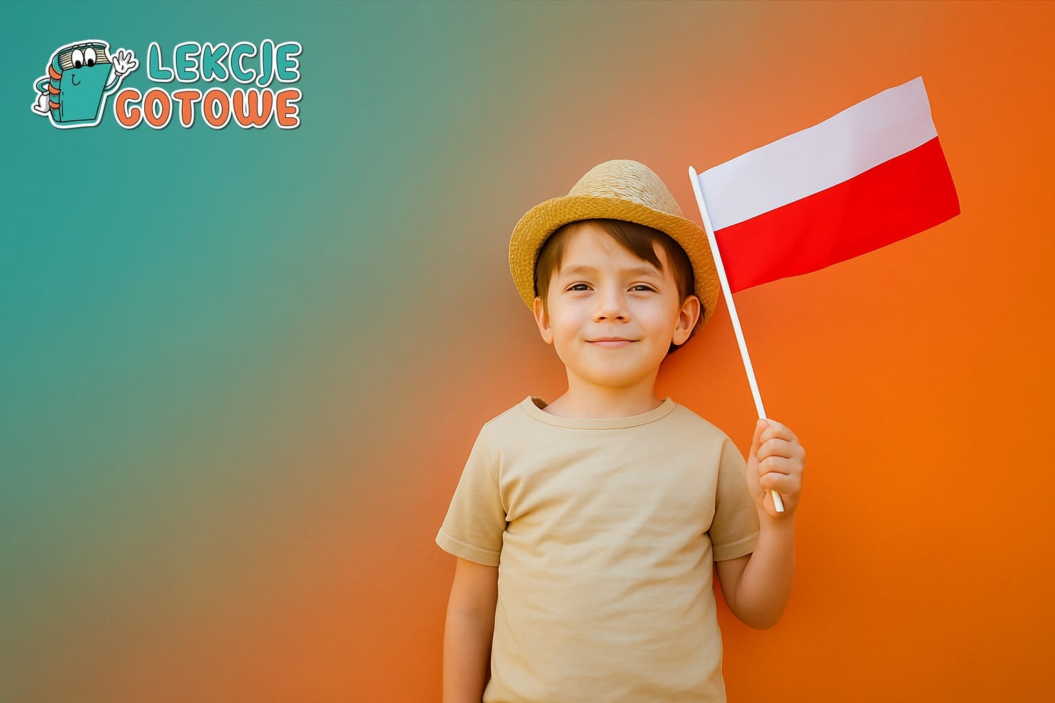 narodowe święto niepodległości -chłopiec trzymający flagę polski